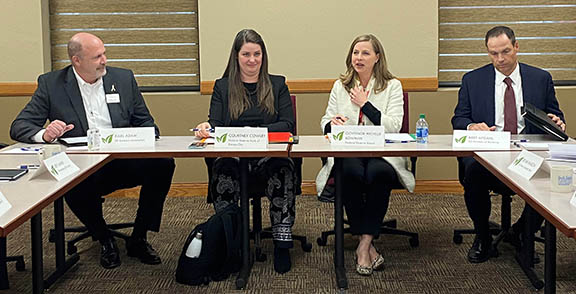 Photo of Federal Reserve Governor Michelle Bowman visiting SDBA. 